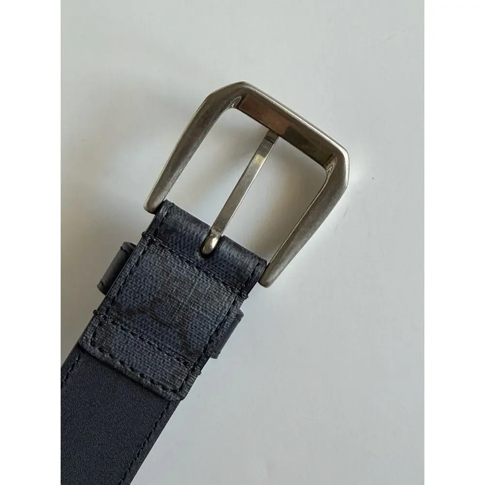 Gucci Interlocking GG Supreme Details Leather Belt Blue/Black 115/46 673921 NWT